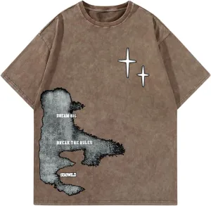 Verdusa Men's Letter Graphic Drop Shoulder T Shirts Casual Round Neck Tee Top