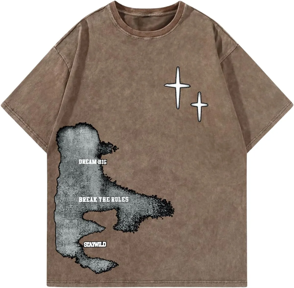 Verdusa Men's Letter Graphic Drop Shoulder T Shirts Casual Round Neck Tee Top