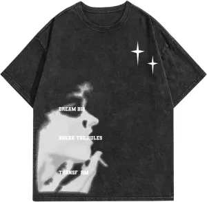 Verdusa Men's Letter Graphic Drop Shoulder T Shirts Casual Round Neck Tee Top