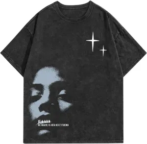 Verdusa Men's Letter Graphic Drop Shoulder T Shirts Casual Round Neck Tee Top
