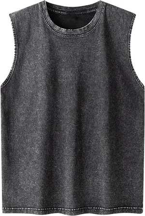 Vintage Oversized Tank Tops for Men Streetwear Vintage Sleeveless Crewneck T Shirts Summer Casual Harakuju Blouses