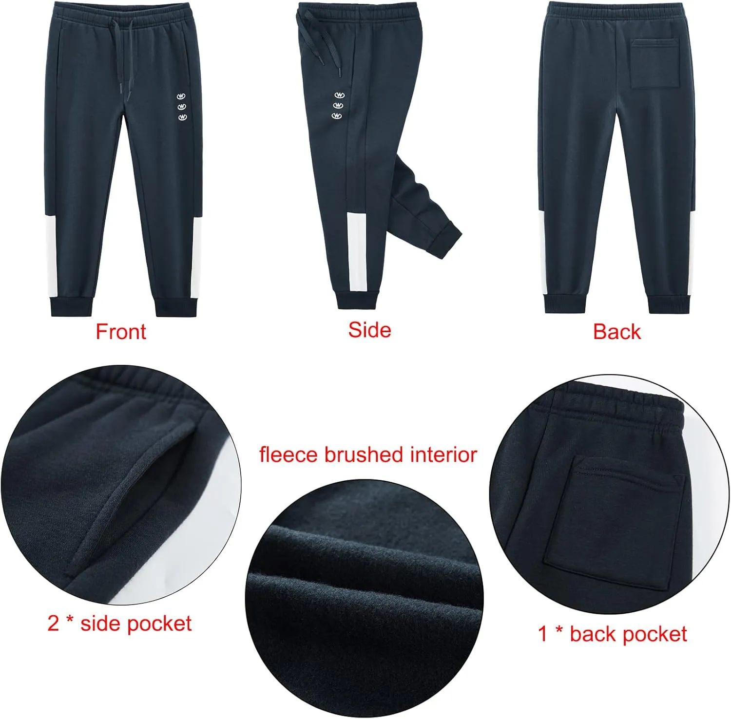 W JIANWANG Boys' Activewear Kids Clothing Sets Full Zip Fleece Brush Tracksuits Active Jackets and Pants 2 Piece 2-8 Years…
