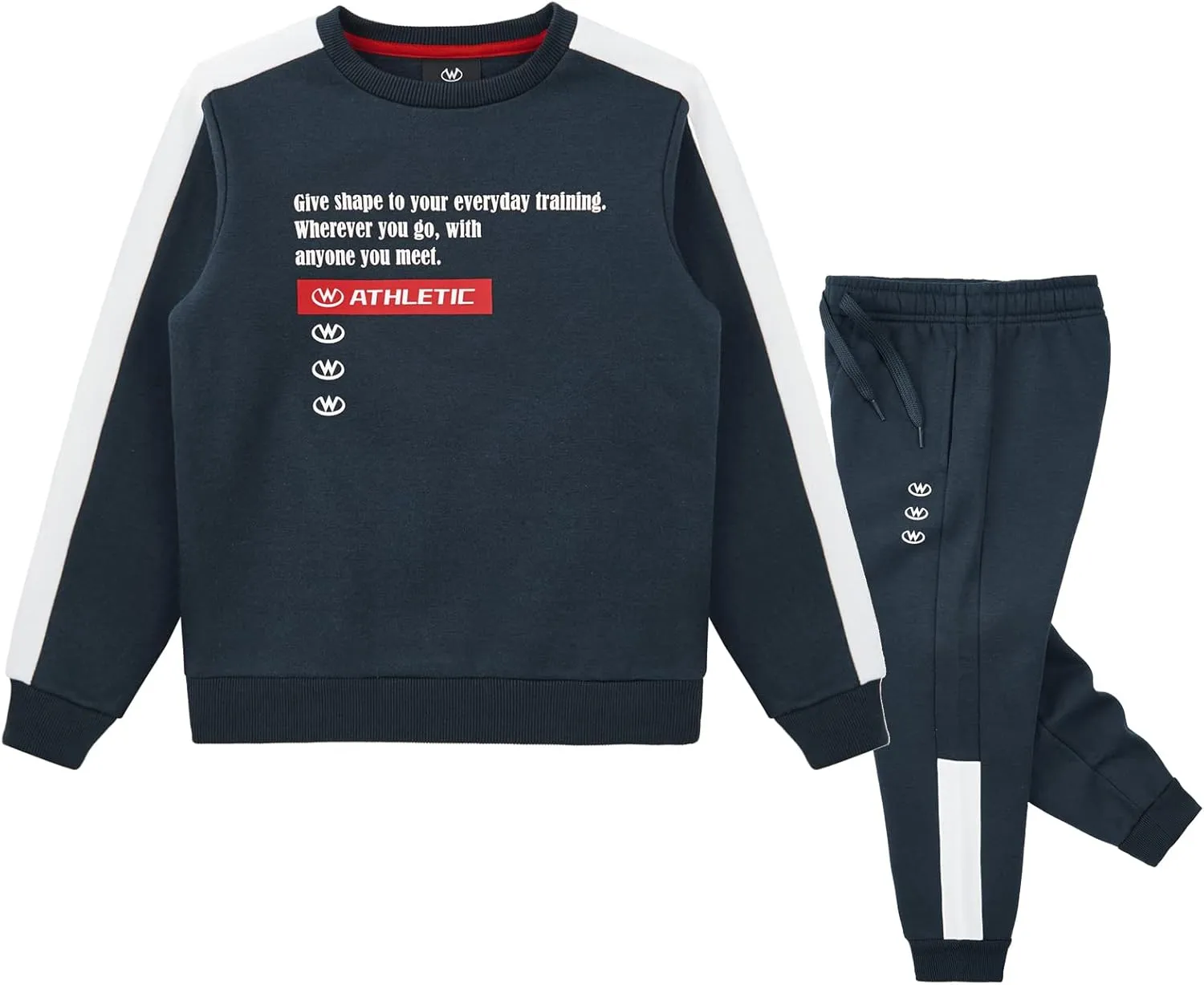 W JIANWANG Boys' Activewear Kids Clothing Sets Full Zip Fleece Brush Tracksuits Active Jackets and Pants 2 Piece 2-8 Years…