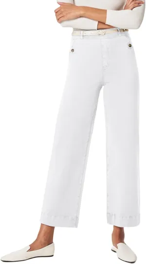 Wide Leg Cropped Jeans for Women Casual Stretch Twill High Waisted Jeans Straight Ankle Denim Pants with Pockets 2024