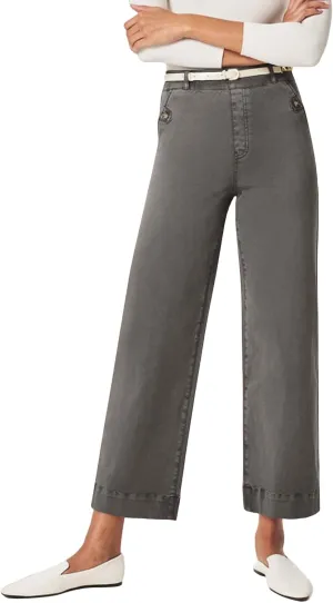 Wide Leg Cropped Jeans for Women Casual Stretch Twill High Waisted Jeans Straight Ankle Denim Pants with Pockets 2024