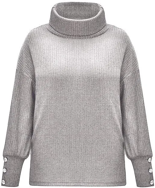 Women Casual Long Sleeve Fall Sweaters Turtleneck Oversized Solid Fashion Comfort Tops