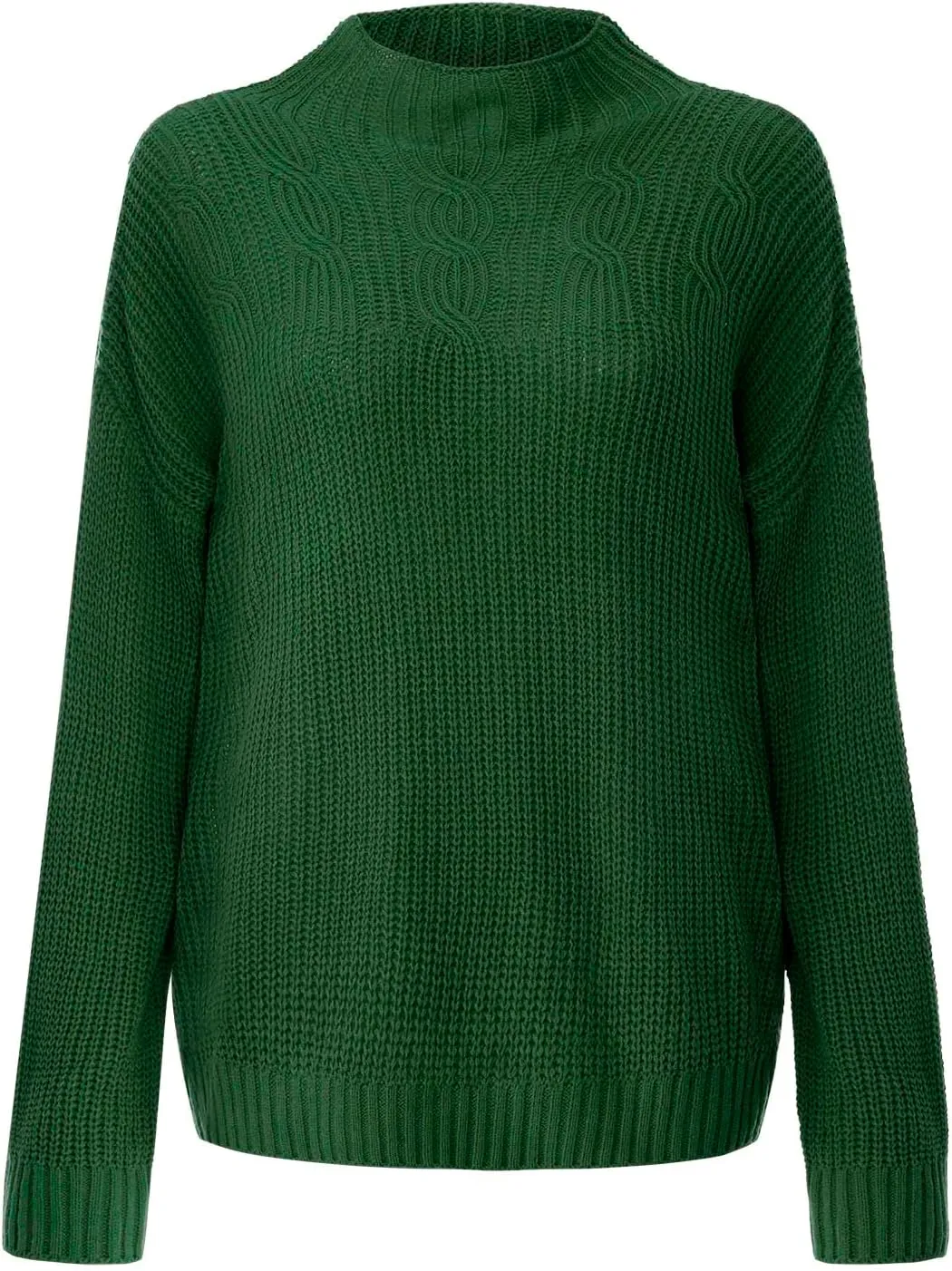 Women Casual Turtleneck Sweaters Oversized Vintage Cable Knit Long Sleeve Pullover 2024 Fall Trendy Outfits