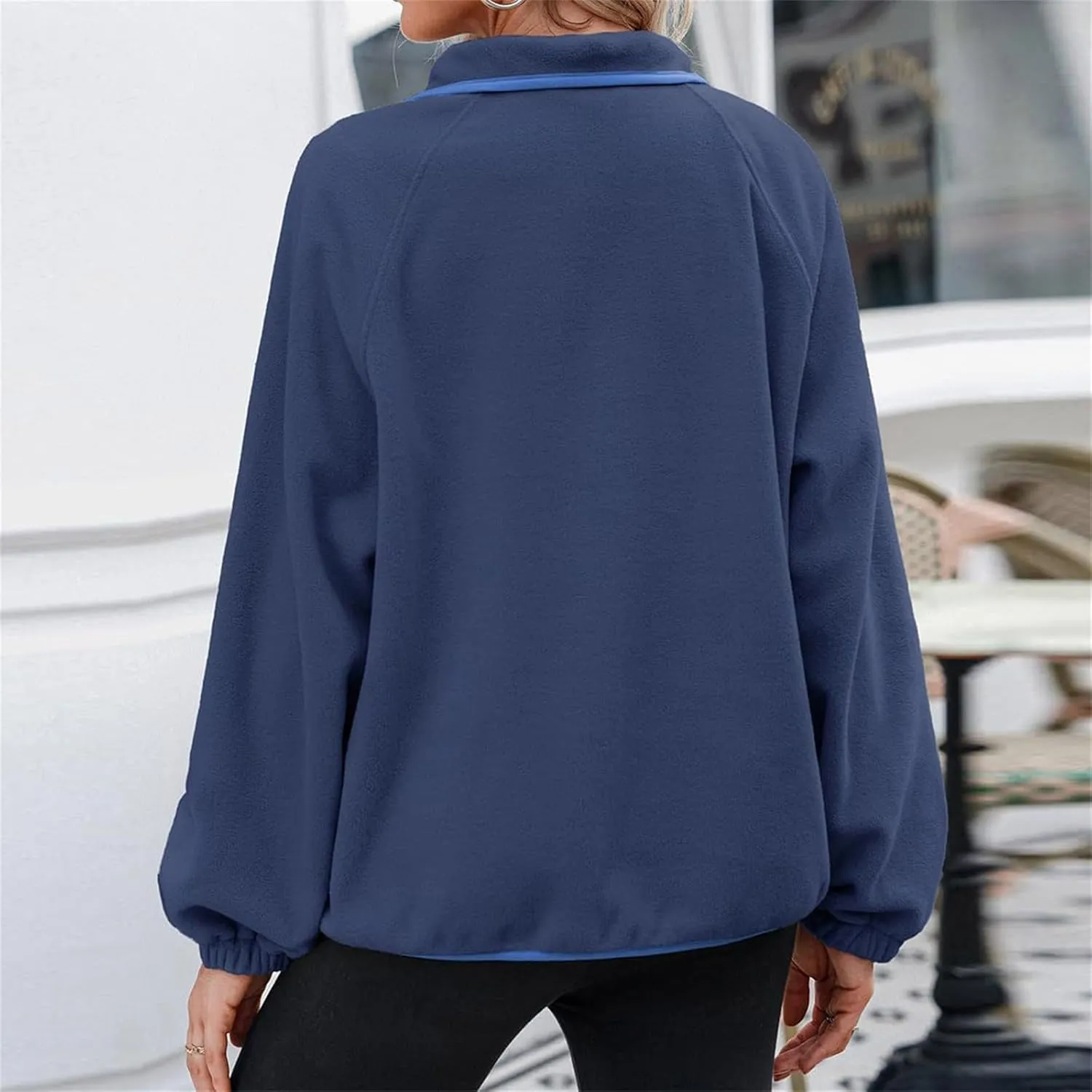 Women Fleece Oversized Sweatshirt Pullover Color Block Tops Sweater Sherpa Fuzzy Jacket Fall Winter Comfy Clothes