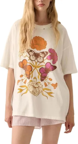 Women Oversized Graphic T Shirt Y2K Short Sleeve Crewneck Vintage Aesthetic Baggy Tees Summer Hawaii Tops