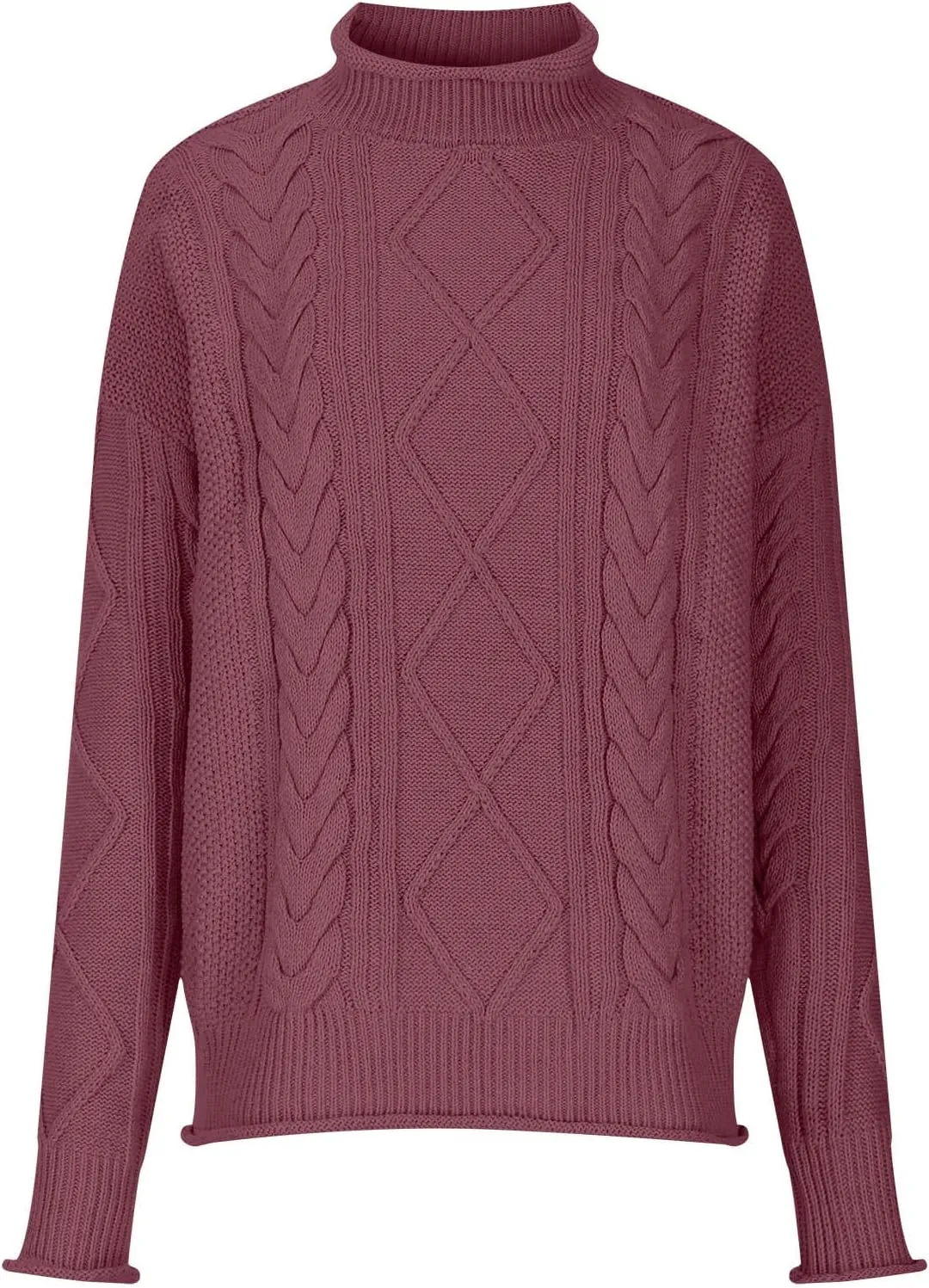 Women Oversized Sweater Turtle Neck Dressy Knit Sweater Pullover Tops Chunky Long Sleeve Y2K Sweater Blouse for Fall