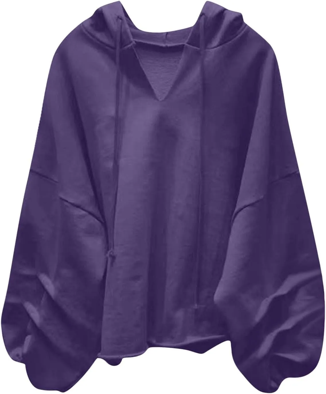 Women Oversized V Neck Hoodies Long Sleeve Comfy Sweatshirts Casual Fall Fashion Pullover Winter Clothes 2024