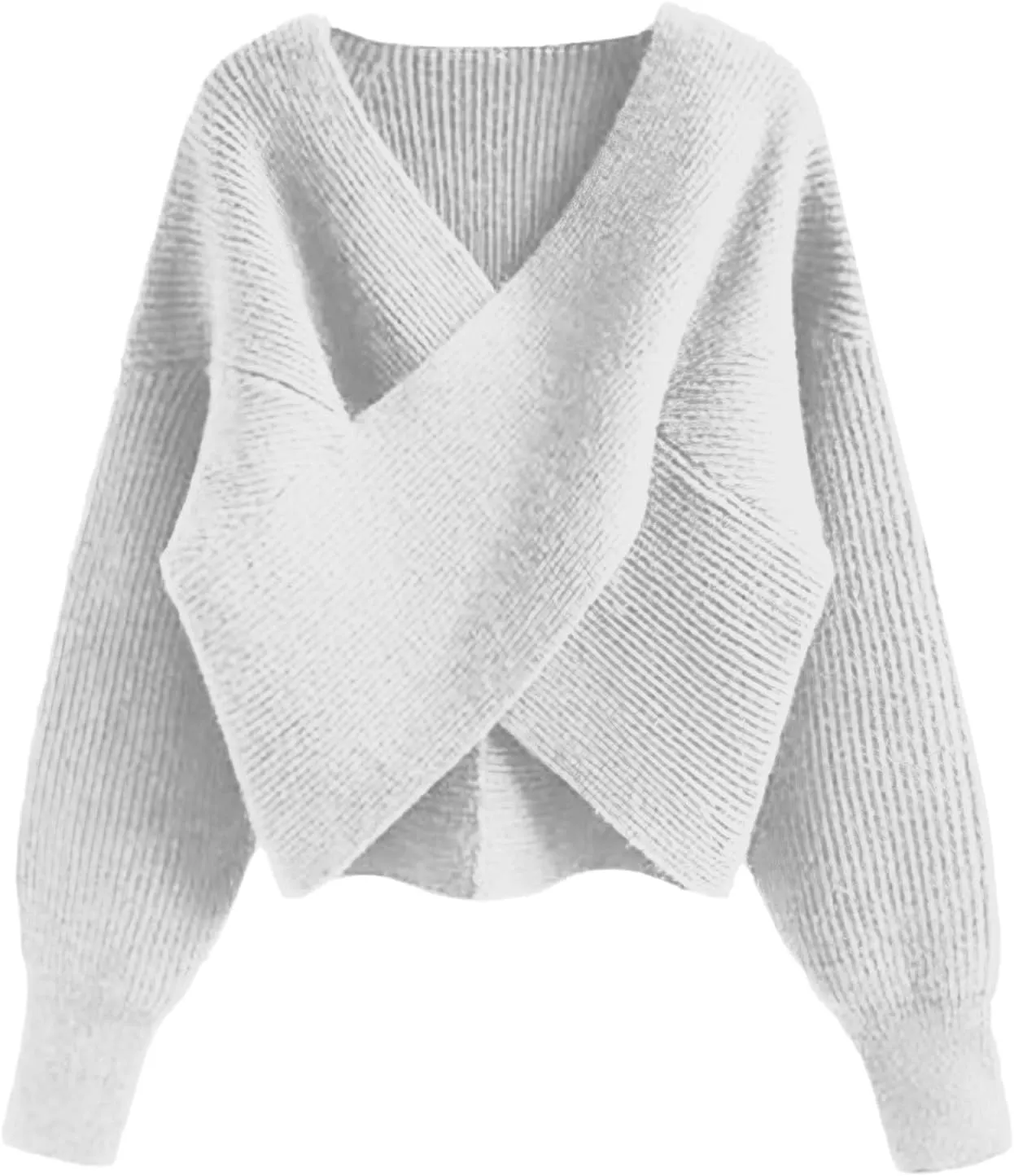 Women Sweater Cable Knit Solid Color V Neck Long Sleeve Soft Casual Lightweight Pullover Tops
