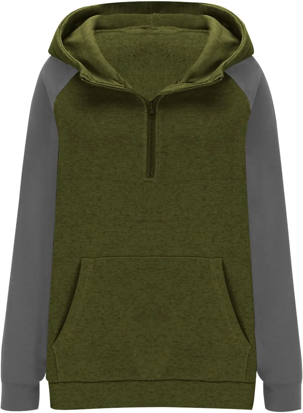 Womens 1/4 Zipper Hoodies Sweatshirts Long Sleeve Color Block Hooded Tops Casual Comfy Sweatshirt with Pocket