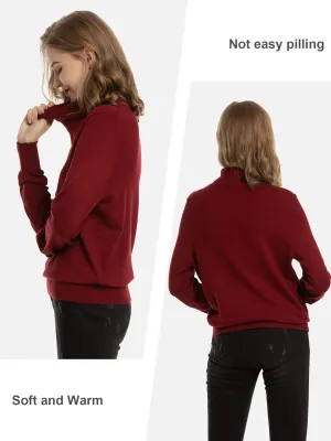 Women's Casual Long Sleeve Turtleneck Sweater Lightweight Knit Pullover Jumper Tops for Fall Winter