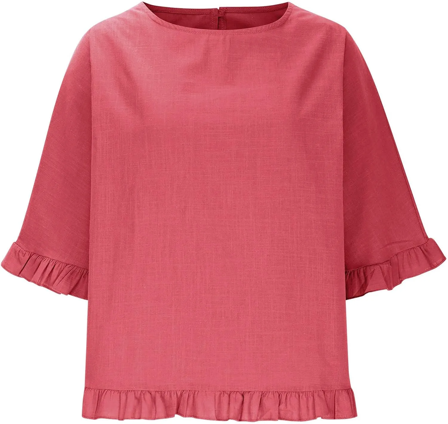 Womens Cotton Linen T Shirts Loose Fit Summer Short Sleeve Round Collar Boxy Tops Comfy Casual Gauze Tops Blouses