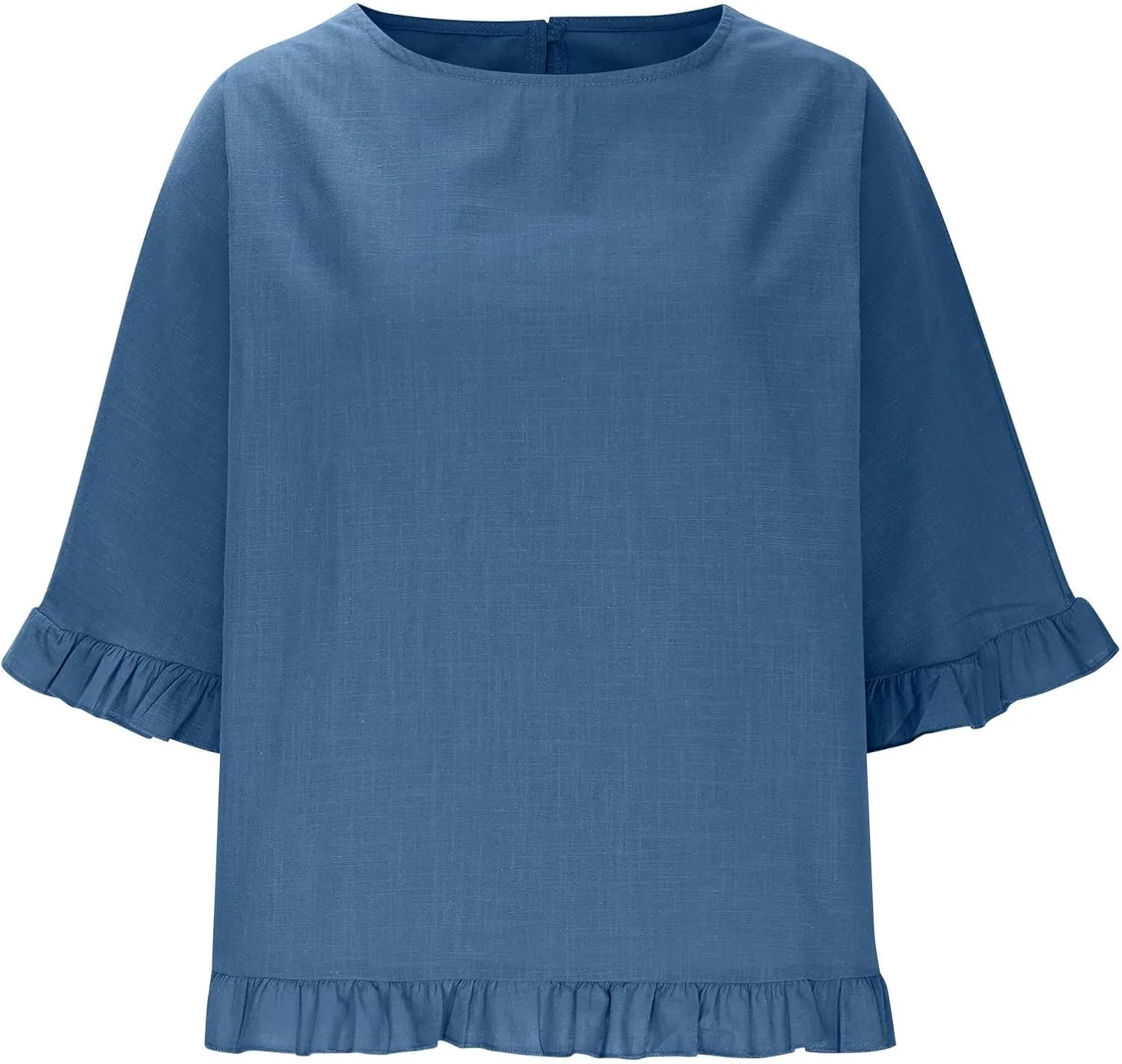 Womens Cotton Linen T Shirts Loose Fit Summer Short Sleeve Round Collar Boxy Tops Comfy Casual Gauze Tops Blouses