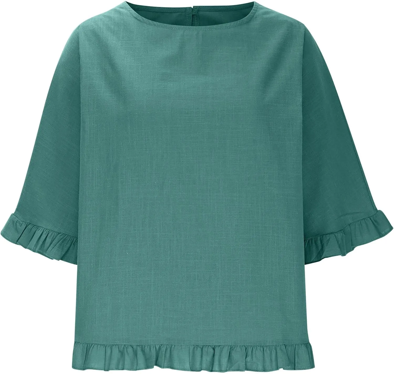 Womens Cotton Linen T Shirts Loose Fit Summer Short Sleeve Round Collar Boxy Tops Comfy Casual Gauze Tops Blouses