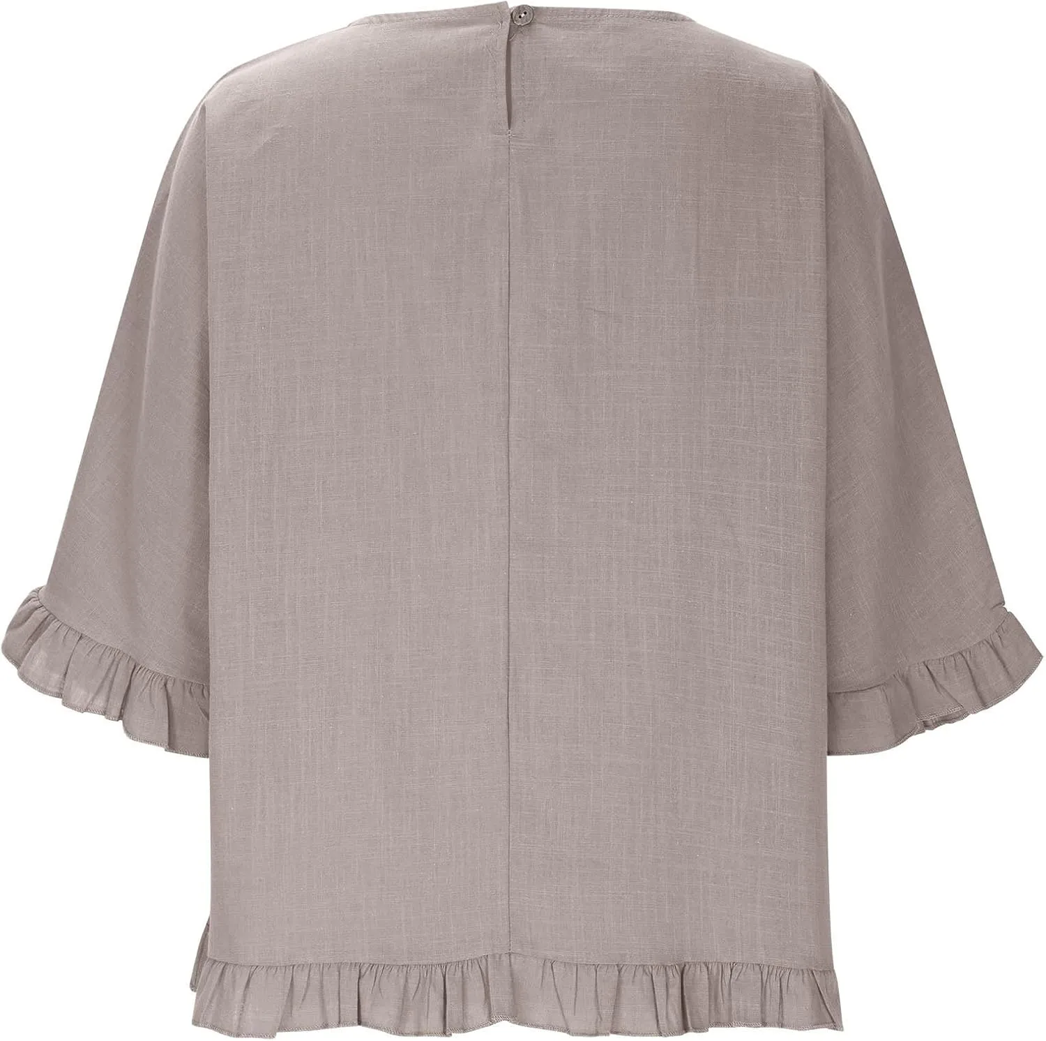 Womens Cotton Linen T Shirts Loose Fit Summer Short Sleeve Round Collar Boxy Tops Comfy Casual Gauze Tops Blouses