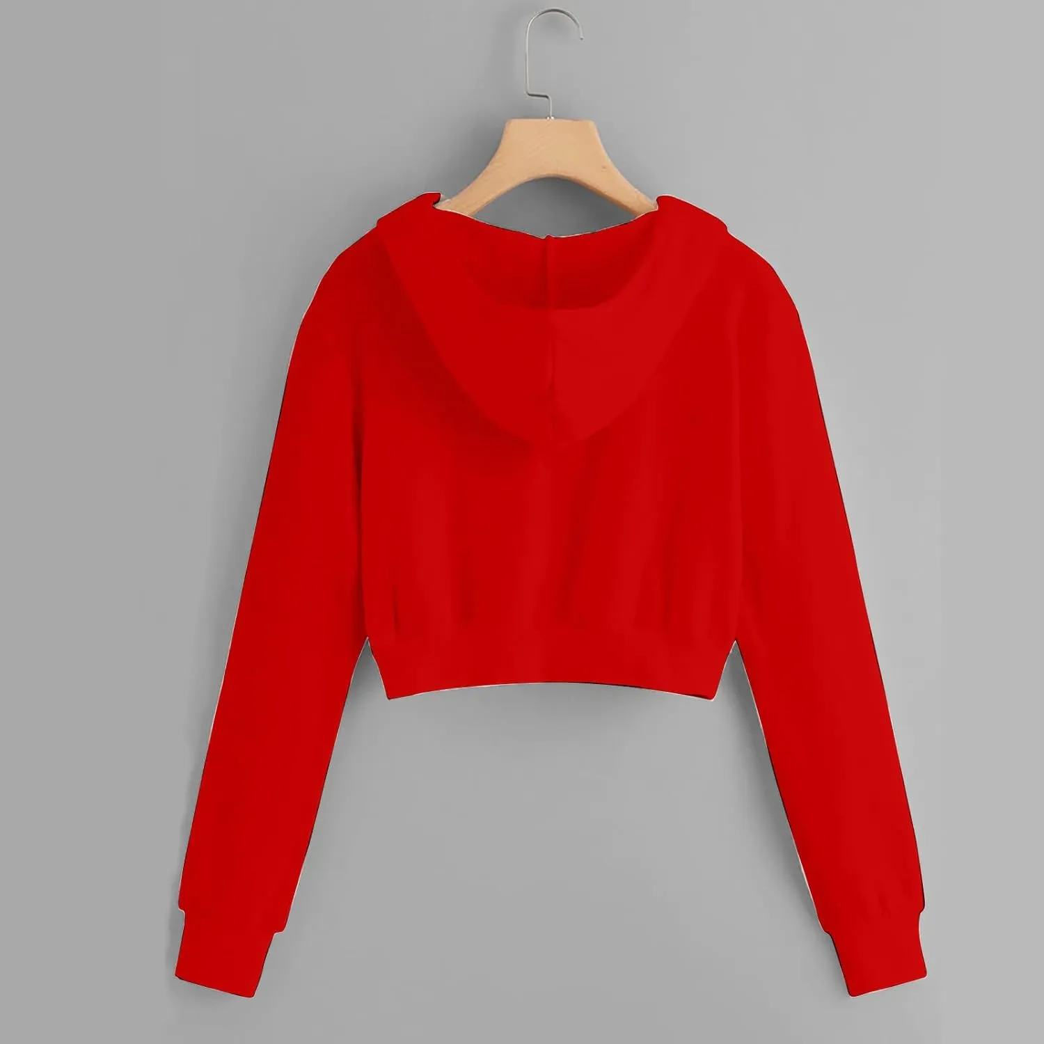 Womens Cropped Zip Up Hoodies Long Sleeve Sweatshirt Jacket with Hood Trendy Y2K Crop Tops Teen Girls Clothes 2024