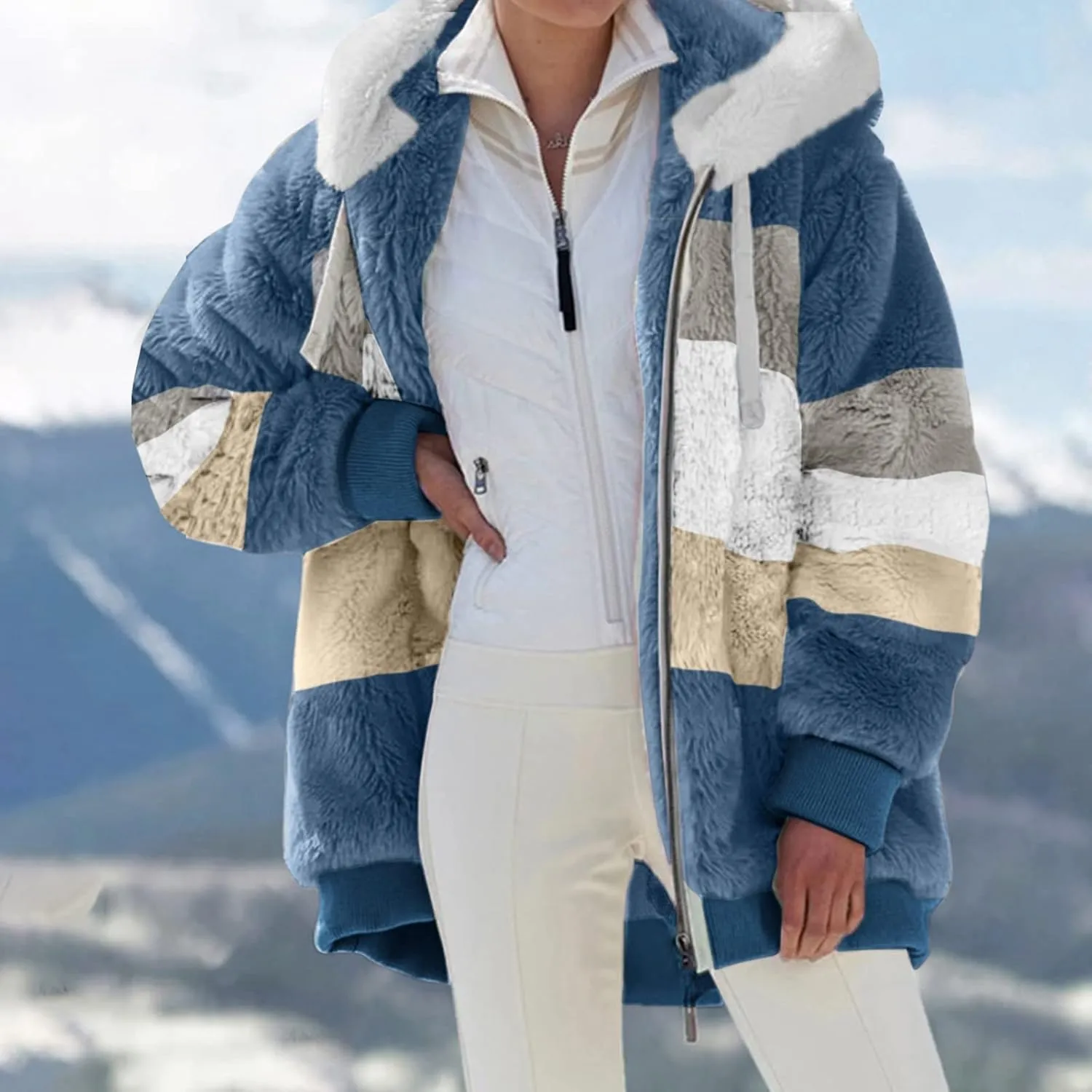 Women’S Fleece Sweatshirt Jacket Zipper Pocket Top Long Sleeve Spring And Autumn Sweatshirt Fashion Fleece Jackets