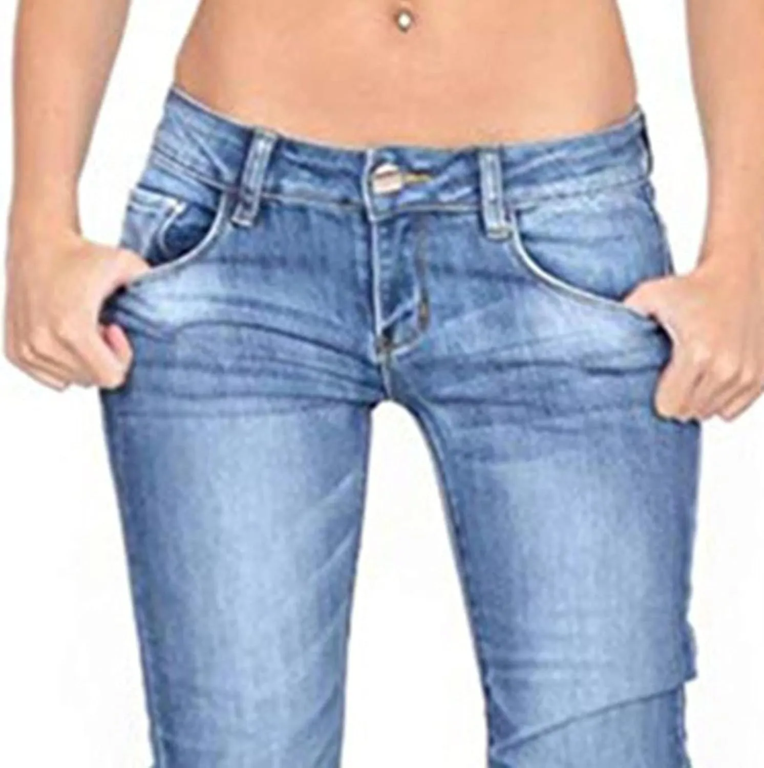 Women's Fringe Washed Bootleg Jeans Ripped Flare Low Rise Fitted Denim Pants Classic Stretch Curvy Bootcut Jeans