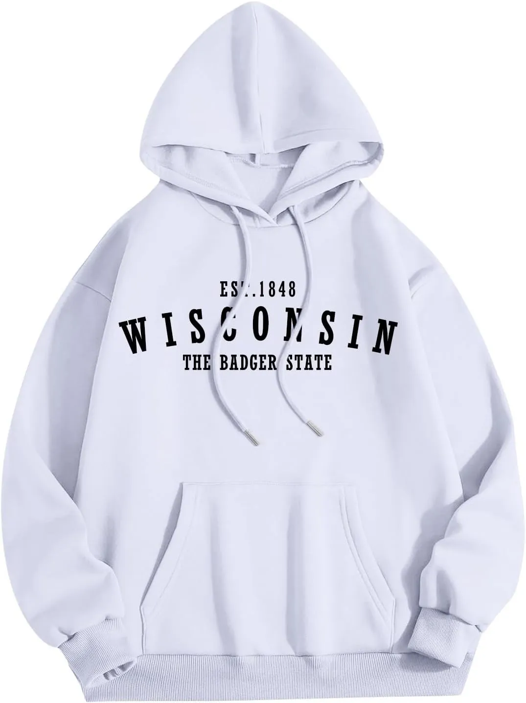 Women's Letter Graphic Print Long Sleeve Drawstring Oversized Hoodie Fashion Fall 2024 Sweatshirt Pullover Top