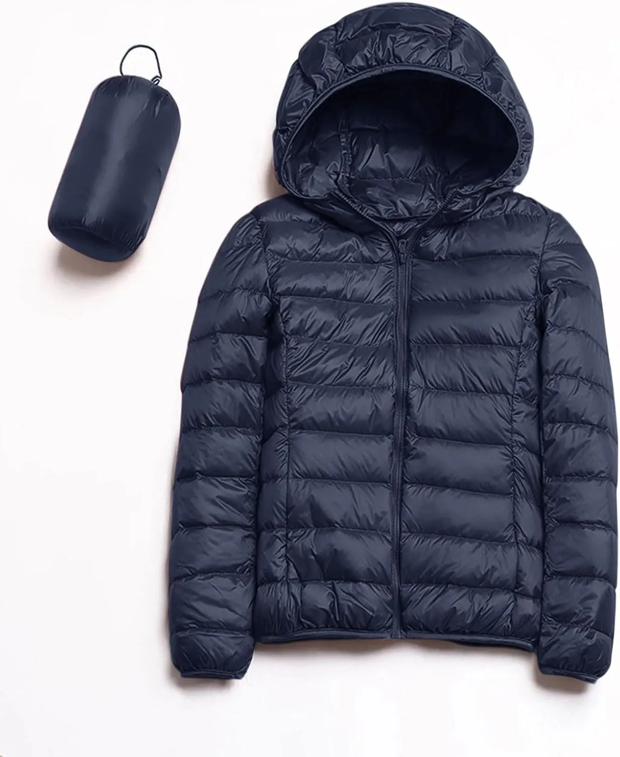 Women's Lightweight Packable Down Jacket Quilted Puffer Coat with Hood Light Weight Short Down Jacket