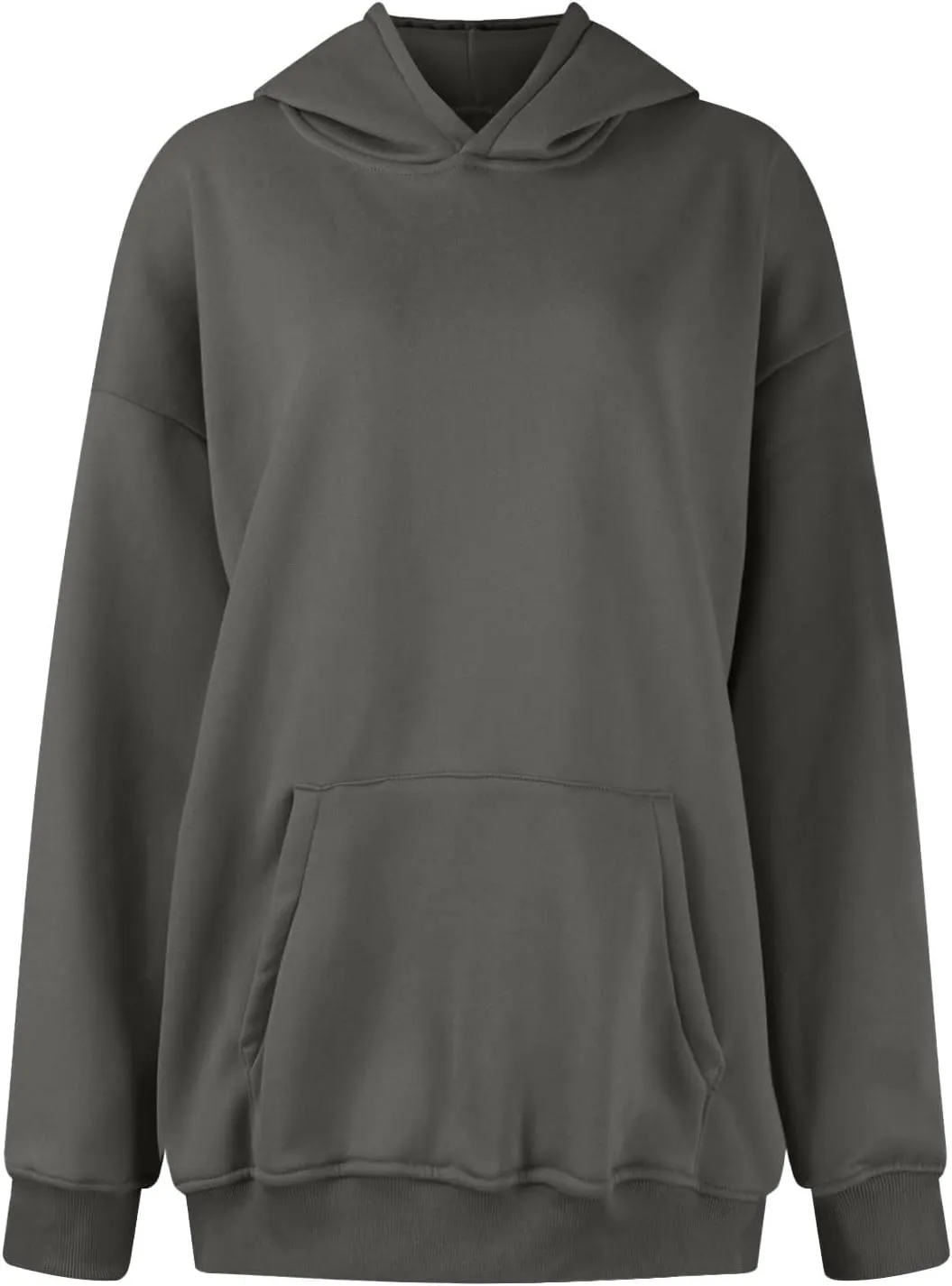 Women's Oversized Hoodie Fleece Cropped Sweatshirt Long Sleeve Weight Pullover with Pocket Lightweight Hoodie