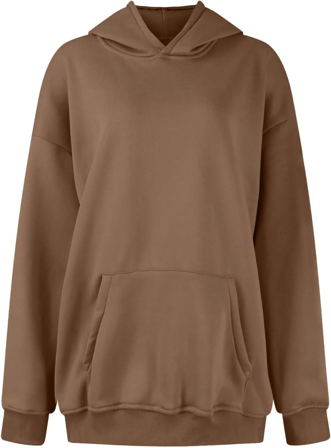 Women's Oversized Hoodie Fleece Cropped Sweatshirt Long Sleeve Weight Pullover with Pocket Lightweight Hoodie