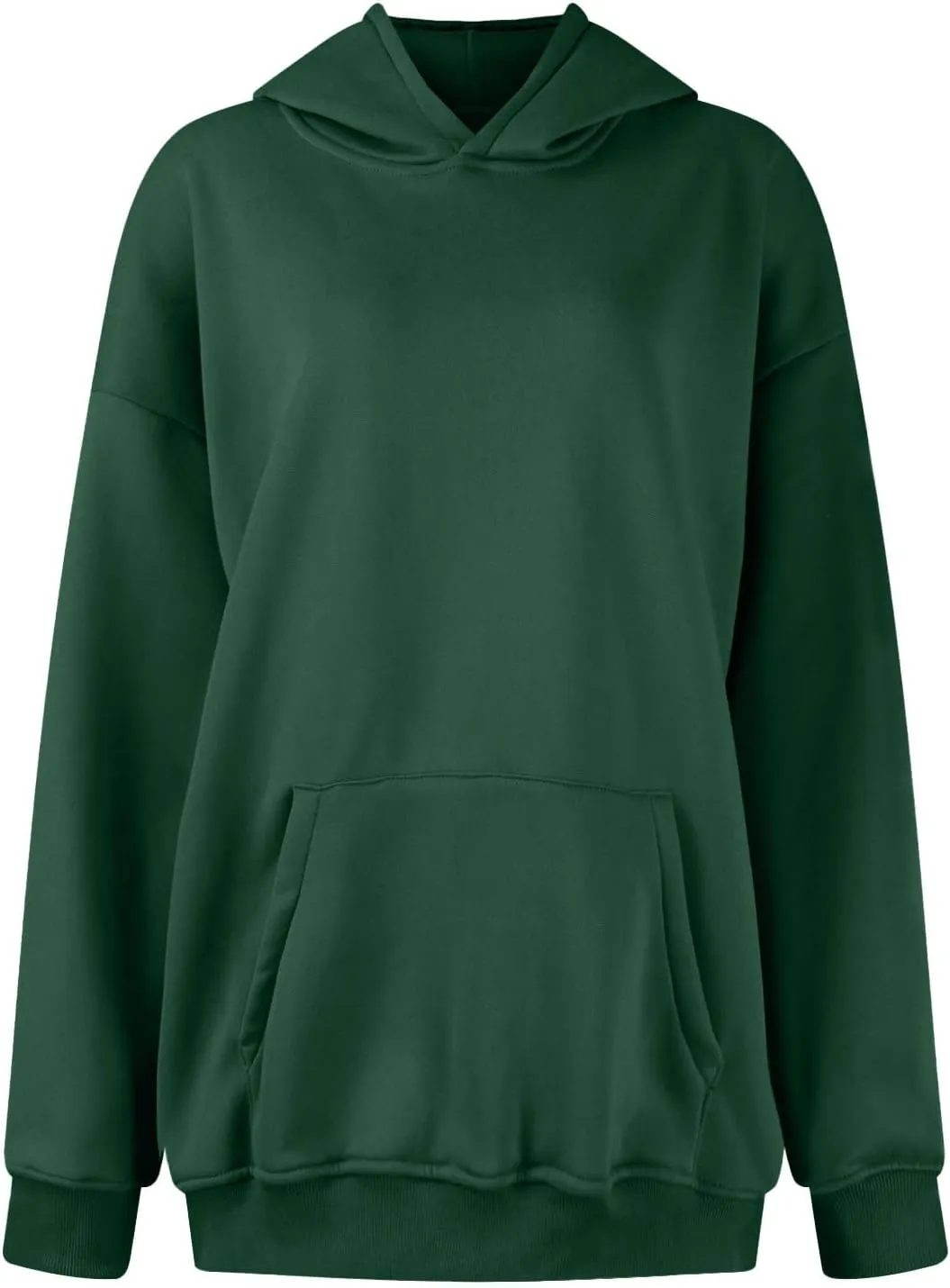 Women's Oversized Hoodie Fleece Cropped Sweatshirt Long Sleeve Weight Pullover with Pocket Lightweight Hoodie