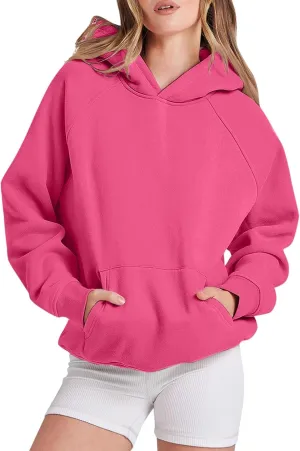 Womens Oversized Hoodies Loose Long Sleeve Pullover Tops with Pockets Solid Hoodies Fall Winter Fashion Clothes 2024