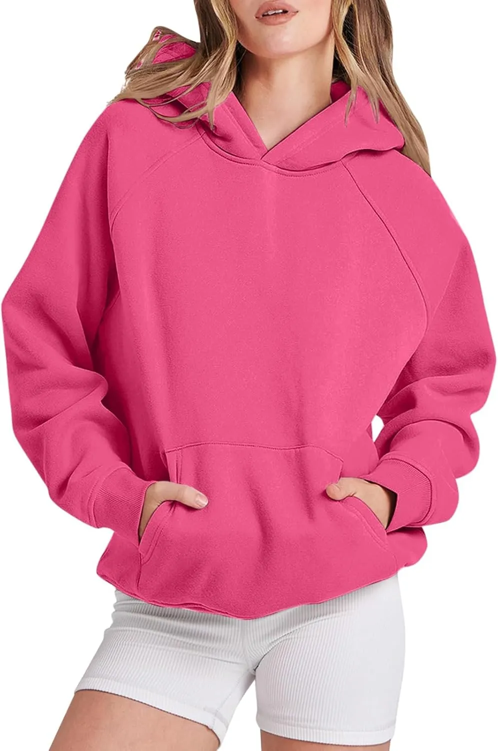 Womens Oversized Hoodies Loose Long Sleeve Pullover Tops with Pockets Solid Hoodies Fall Winter Fashion Clothes 2024
