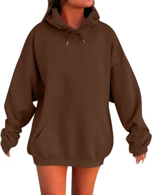 Womens Oversized Hoodies Winter Cute Sweatshirts Pullover 2024 Fashion Tops Trendy Outfits Loose Fit Solid Hoodies