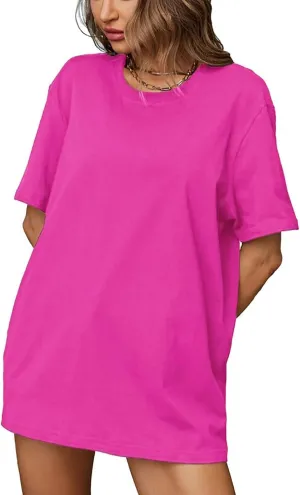Womens Oversized T Shirts Summer Short Sleeve Crewneck Loose Fit Tops Casual Blouse 2025 Trendy Boxy Tee