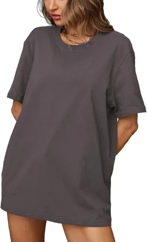 Womens Oversized T Shirts Summer Short Sleeve Crewneck Loose Fit Tops Casual Blouse 2025 Trendy Boxy Tee
