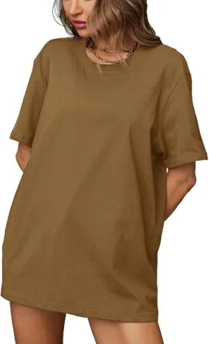 Womens Oversized T Shirts Summer Short Sleeve Crewneck Loose Fit Tops Casual Blouse 2025 Trendy Boxy Tee