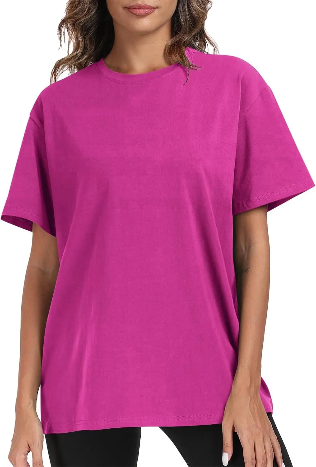 Womens Oversized T Shirts Summer Short Sleeve Crewneck Loose Fit Tops Casual Blouse 2025 Trendy Boxy Tee