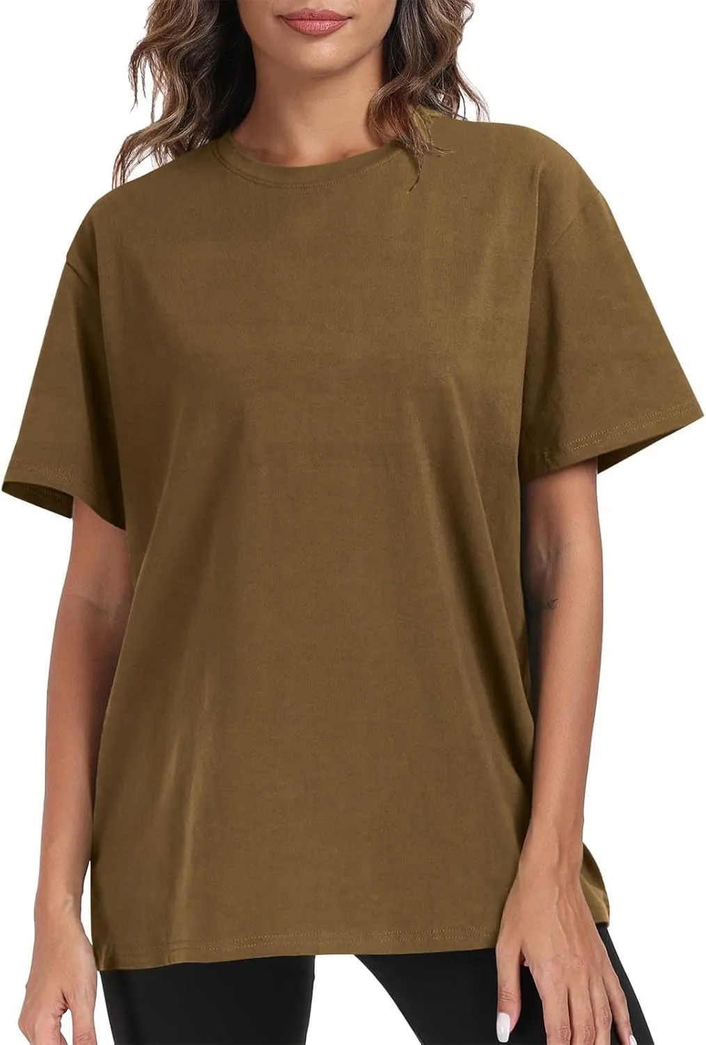 Womens Oversized T Shirts Summer Short Sleeve Crewneck Loose Fit Tops Casual Blouse 2025 Trendy Boxy Tee