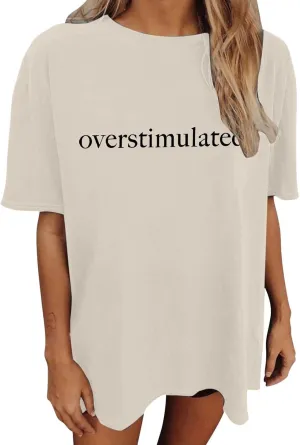 Women's Oversized Top Vintage Loose Short Sleeve T Shirt Cute T Shirts Women