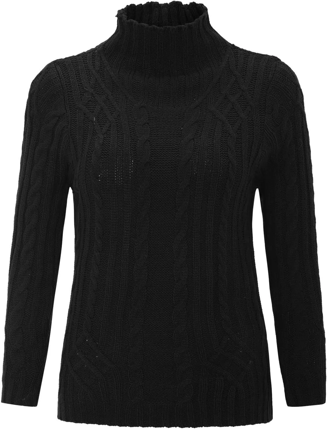 Womens Slim Fit Sexy Sweaters 2024 Winter Cable Knit Light Sweaters for Women Knitted Trendy Turtleneck Solid Warm