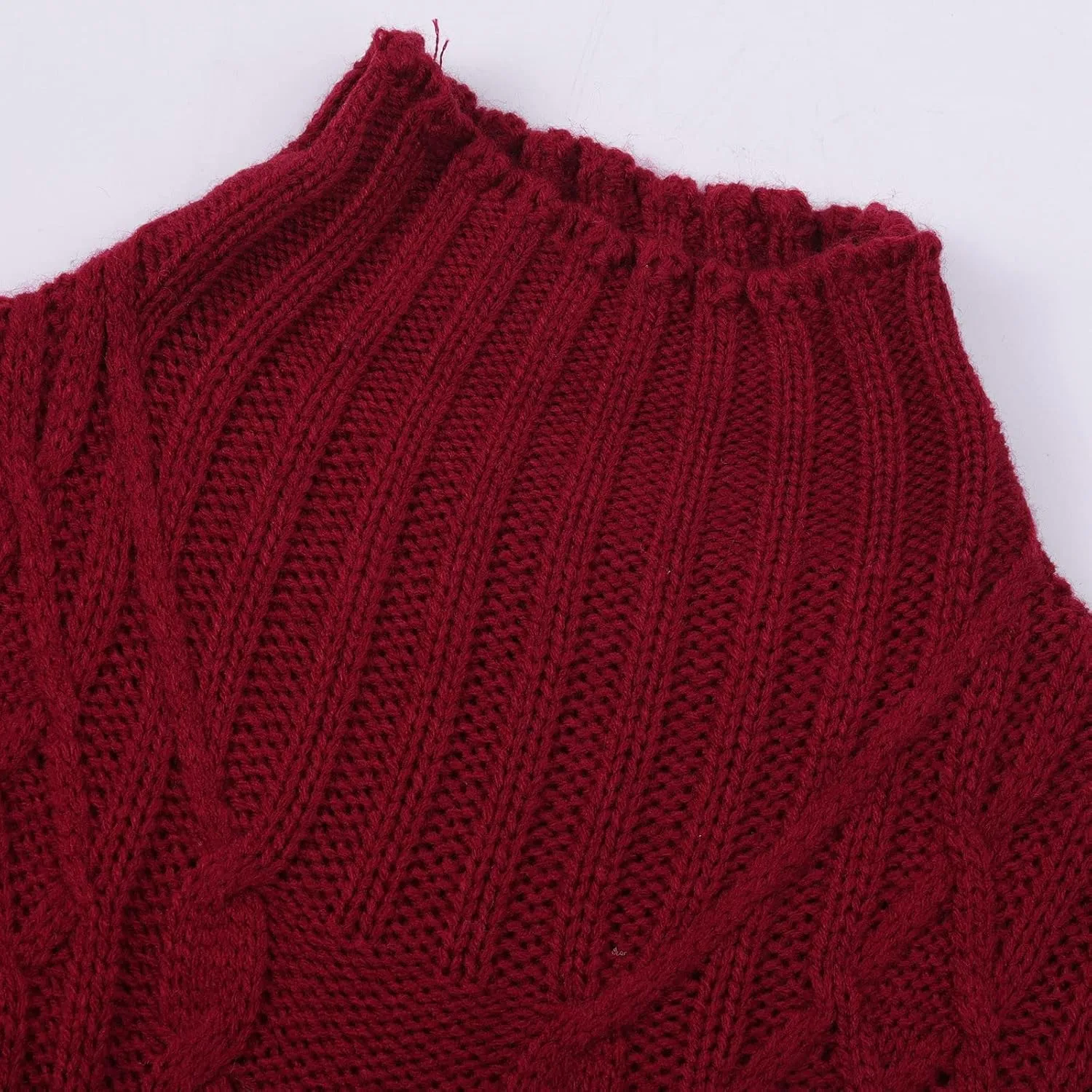 Womens Slim Fit Sexy Sweaters 2024 Winter Cable Knit Light Sweaters for Women Knitted Trendy Turtleneck Solid Warm