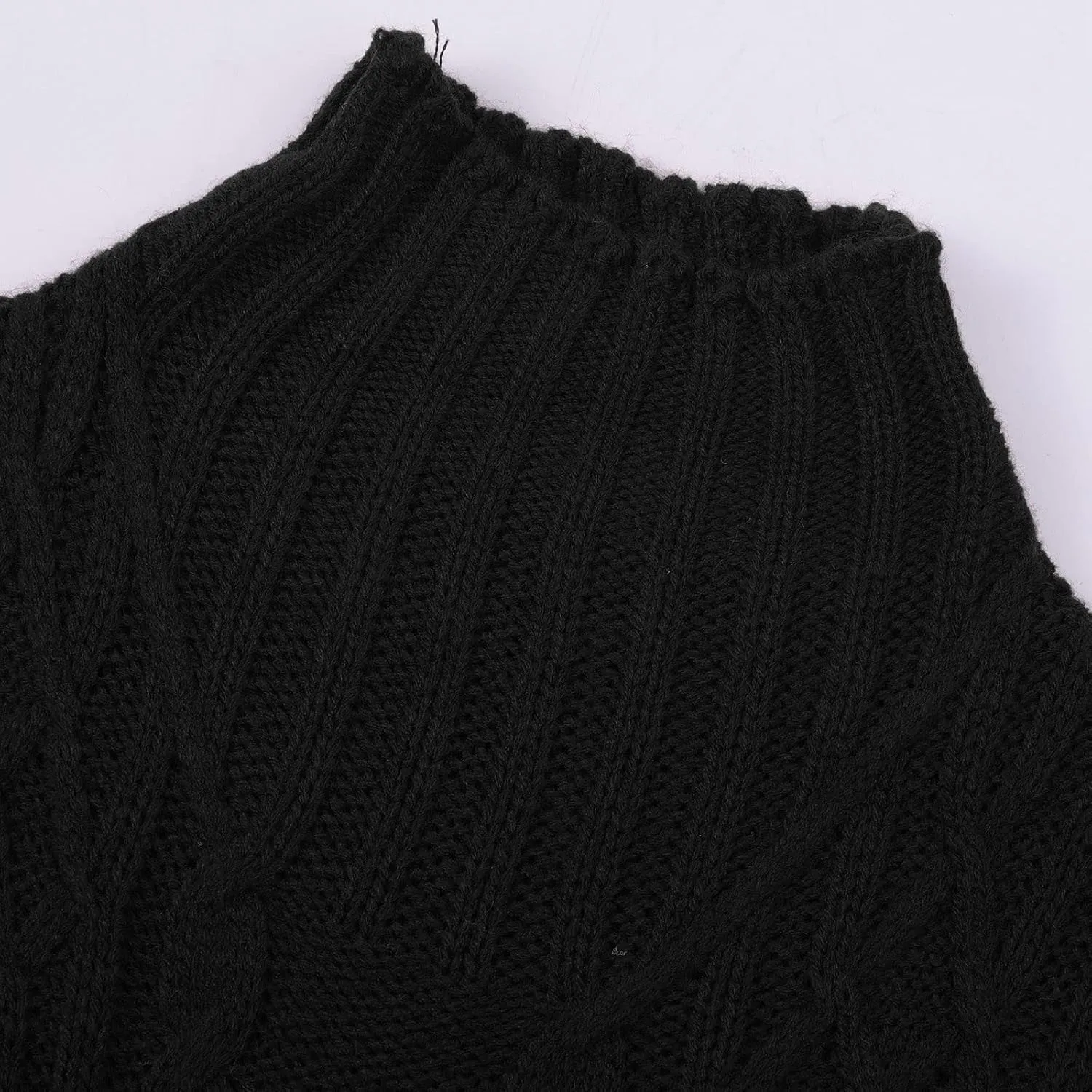 Womens Slim Fit Sexy Sweaters 2024 Winter Cable Knit Light Sweaters for Women Knitted Trendy Turtleneck Solid Warm