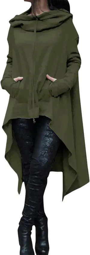 Women’s Slub Knit Full-Zip Hoodie Women Loose Hoodie Long Hooded Tops Ladies Sweatshirt Sweaters Casual Fashion