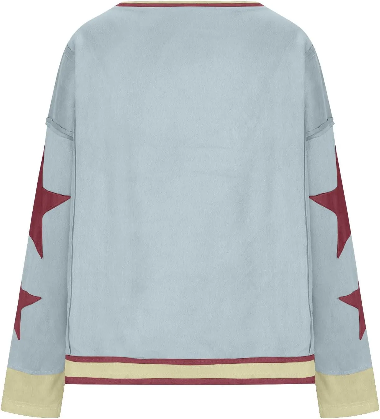 Womens Star Oversized Sweatshirt Crewneck Drop Shoulder Pullover Long Sleeve Shirts Tops Y2K Cute Trendy Clothes