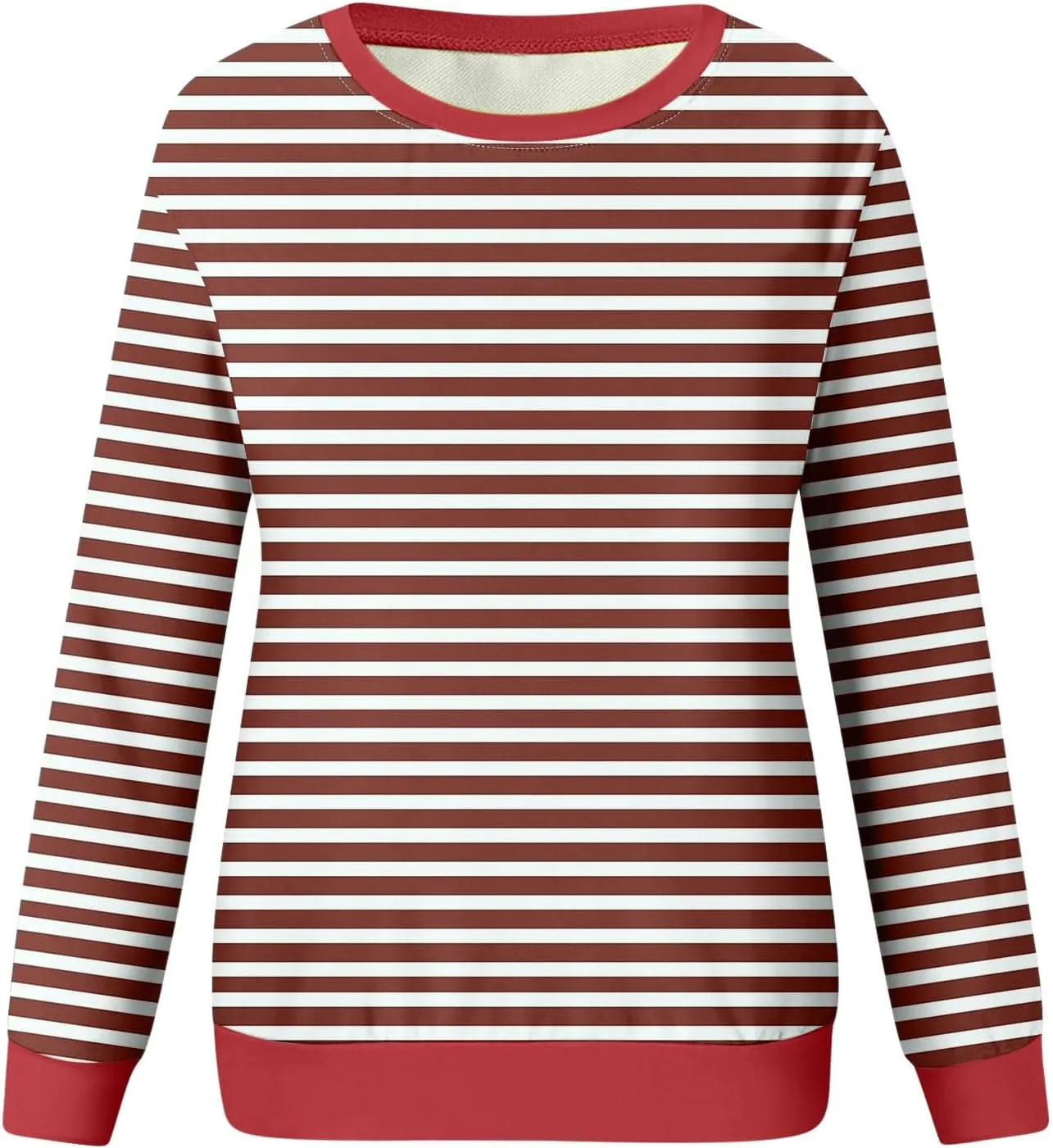 Womens Striped Sweatshirts Oversized Long Sleeve Tunic Pullover Crewneck Comfy Fall Tops Winter Trendy Clothes 2024