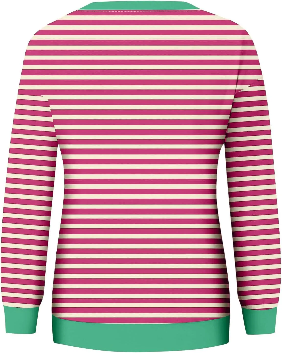 Womens Striped Sweatshirts Oversized Long Sleeve Tunic Pullover Crewneck Comfy Fall Tops Winter Trendy Clothes 2024