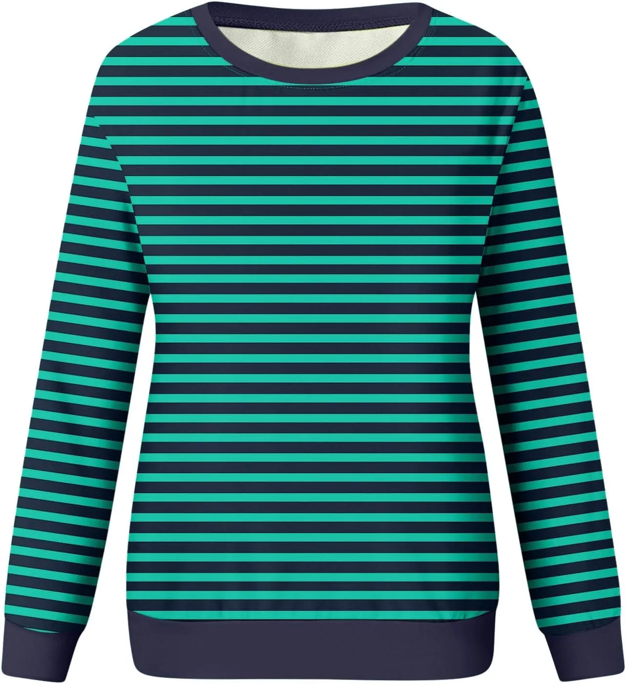 Womens Striped Sweatshirts Oversized Long Sleeve Tunic Pullover Crewneck Comfy Fall Tops Winter Trendy Clothes 2024