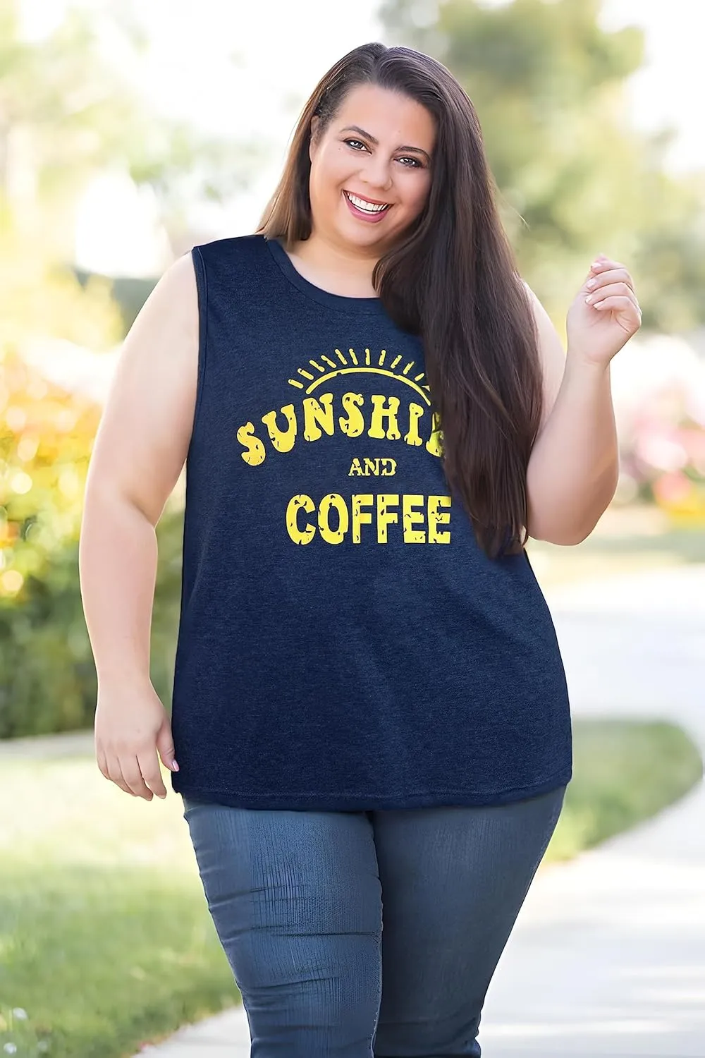 Womens Tank Tops Summer T Shirts Sleeveless Casual Loose Tunic Blouses