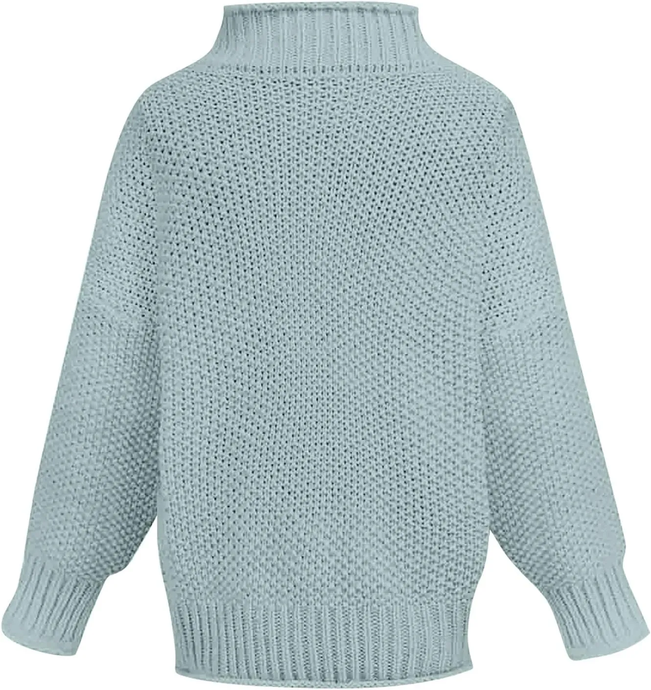 Womens Turtleneck Sweaters Long Sleeve Oversized Fuzzy Knit Chunky Warm Pullover Drop Shoulder Jumper 2023