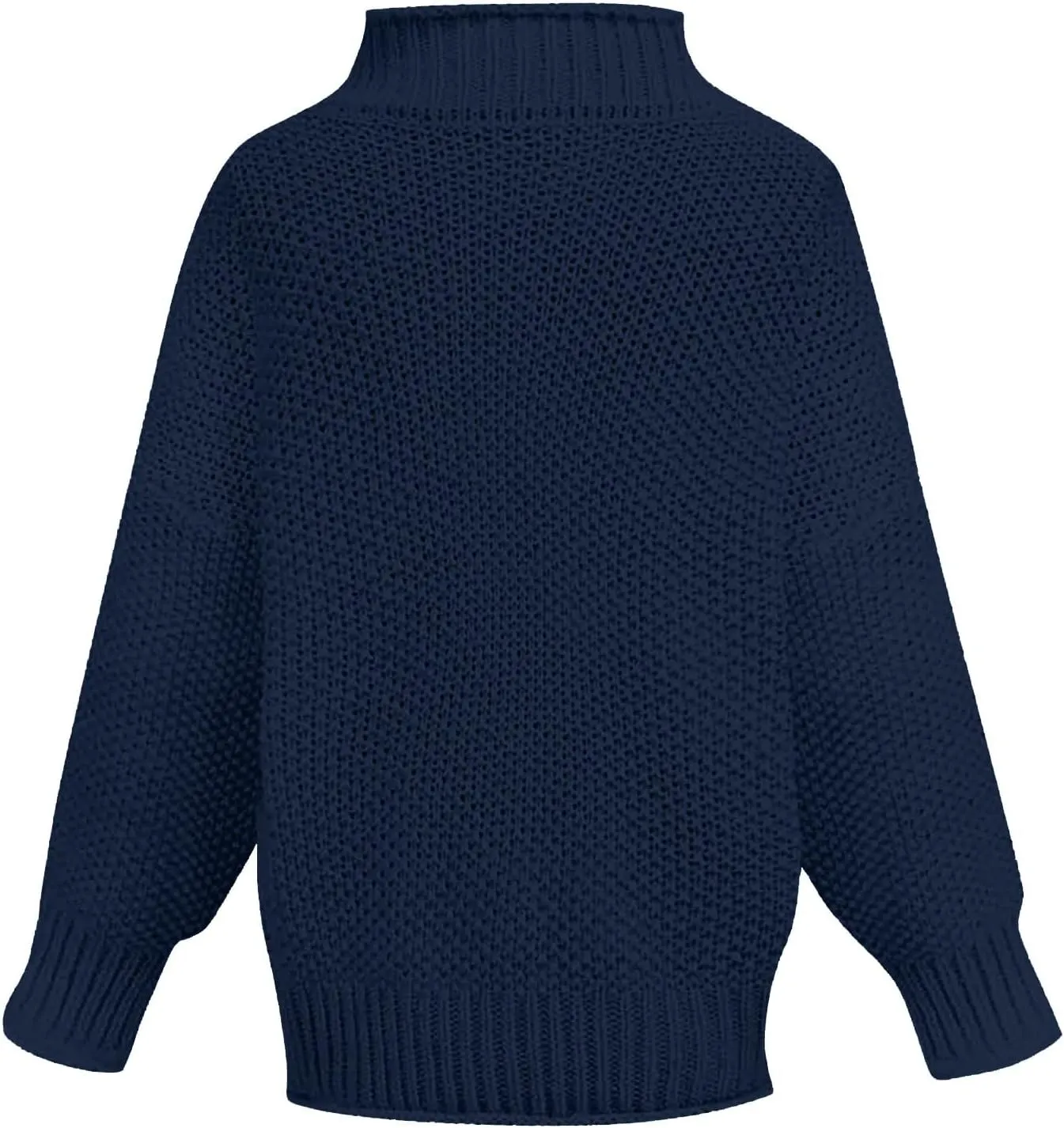 Womens Turtleneck Sweaters Long Sleeve Oversized Fuzzy Knit Chunky Warm Pullover Drop Shoulder Mock Neck Jumper 2023